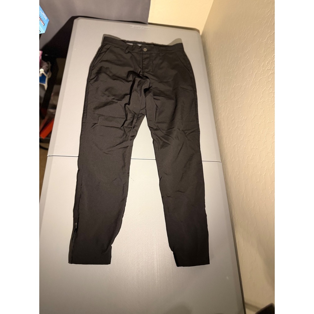 Primo Mens Regular Performance Golf Pants Black Stretch Zipper Cuffs 30 Regular